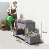 Raised Flower Bed With 2 Side Pots And Shelf For Tools In Fir Wood 149x46x76 Cm Gray