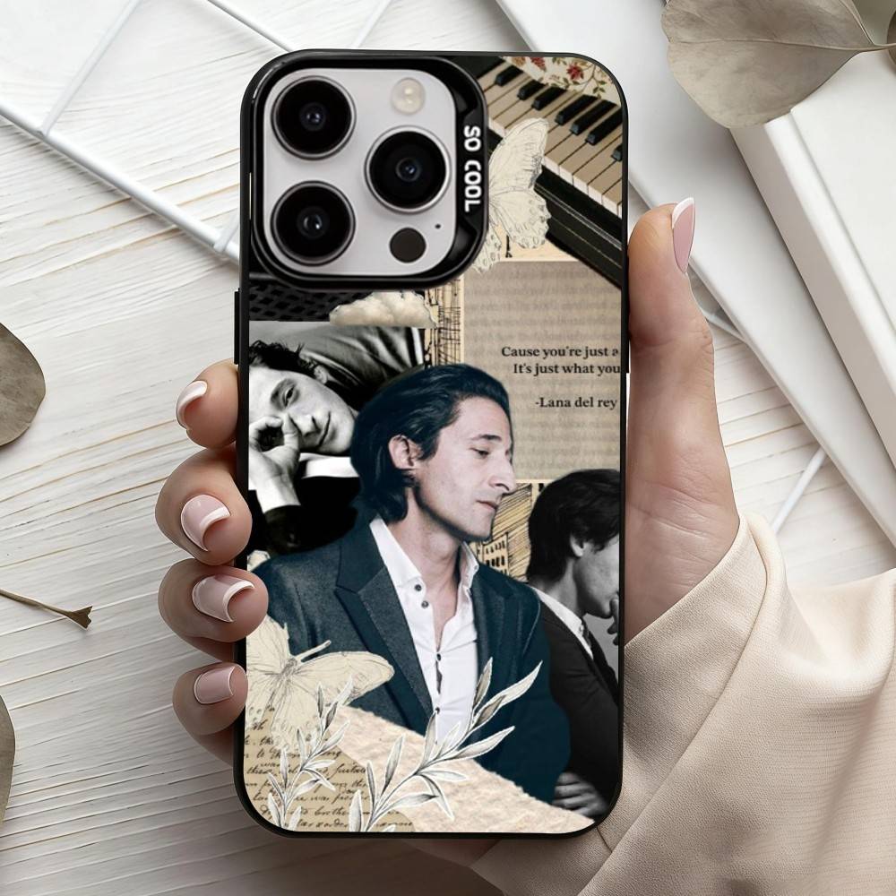 КРУТОЙ Чехол для телефона с изображением актера A-Adrien B-Brody для iPhone17,16,15,14,13,12,11 Plus,Pro Max Черный Конфетный серебристый чехол для телефона
