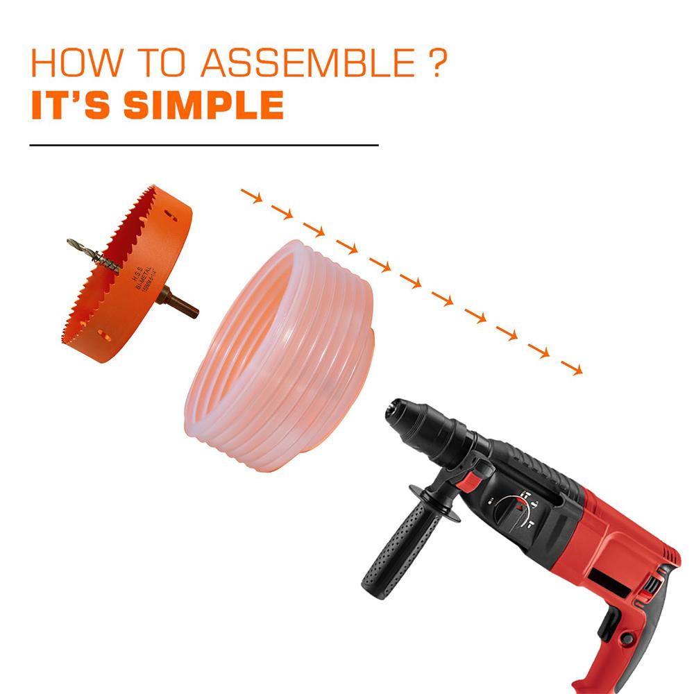 Коронка, Пылесборник для встраиваемого освещения 6-1/4 дюйма Пылеуловитель для коронки с биметаллическим режущим элементом для дерева, металла, гипсокартона