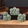 Украшение маленького Будды, зеленый песчаник, универсальная статуя монаха, украшение Будды для стола, домашний декор