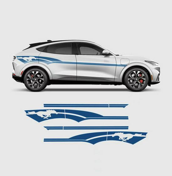 Compatible Ford Mustang Mach-E Full Car Wrap with Racing Decal