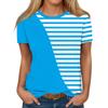 Summer Round Neck 3D Striped Print Top Fashionable Casual Short Sleeved Women's T-shirts