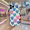 Чехол для телефона с волнистым краем для iPhone 16 15 14 Pro Max 13 12 Mini 11 XR XS SE, чехол с узором «Эскизная полосатое сердце»