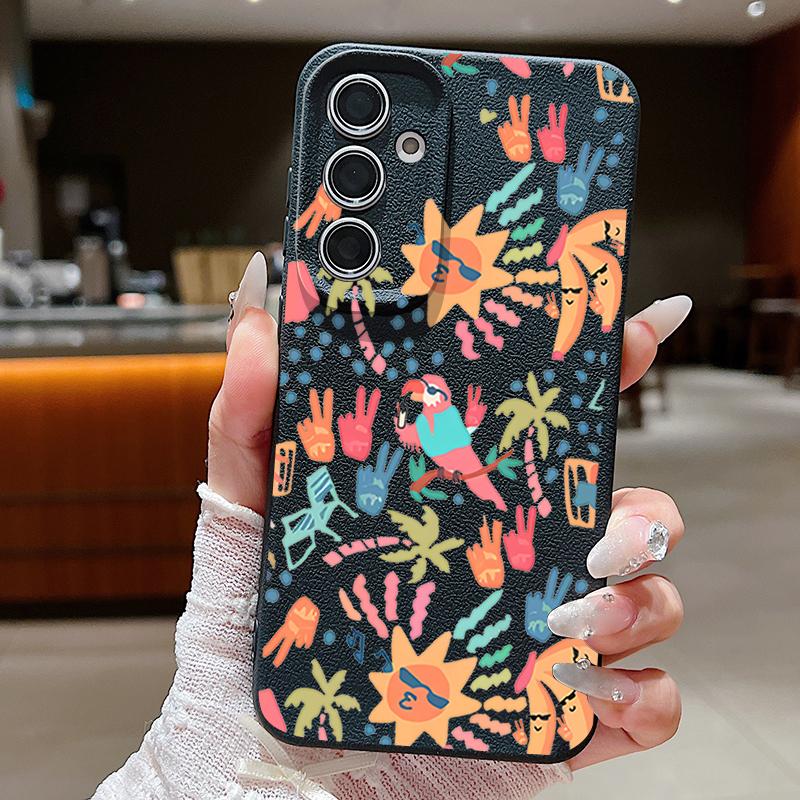 Чехол с ярким мультяшным узором для Samsung Galaxy A57 A37 A17 A56 A36 A26 A16 A55 A35 A15 A54 A34 A14 5G Силиконовый чехол с текстурой кожи