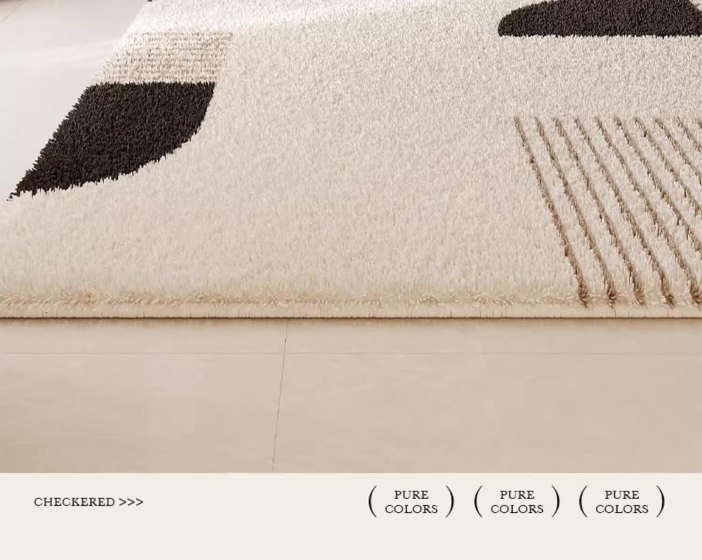 Плюшевый Нескользящий Ковер из Искусственного Кашемира, Большой Зимний Напольный Коврик с Обметанными Краями