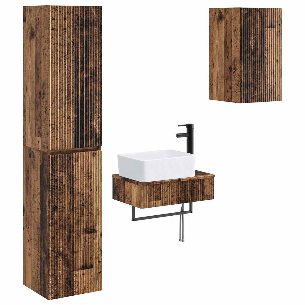 Bathroom Furniture Set 3 pcs Reclaimed Wood 33 x 34.5 x 160 cm
