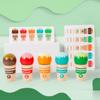 Wooden Montessori Toys Ice Cream Color Shape Matching Early Learning Enlightenment Toys with Pattern Cards and Durable Velcro
