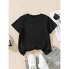 European sizes Girls' Stretchy Gymnastics Heart Print T-Shirt - Vibrant Splash Design, Soft Knit Fabric, Casual Round Neck Short Sleeve Top