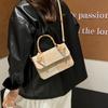 Осень 2025 новая женская сумка через плечо в зарубежном стиле, персонализированный тренд, повседневная простая нишевая дизайнерская маленькая квадратная сумка