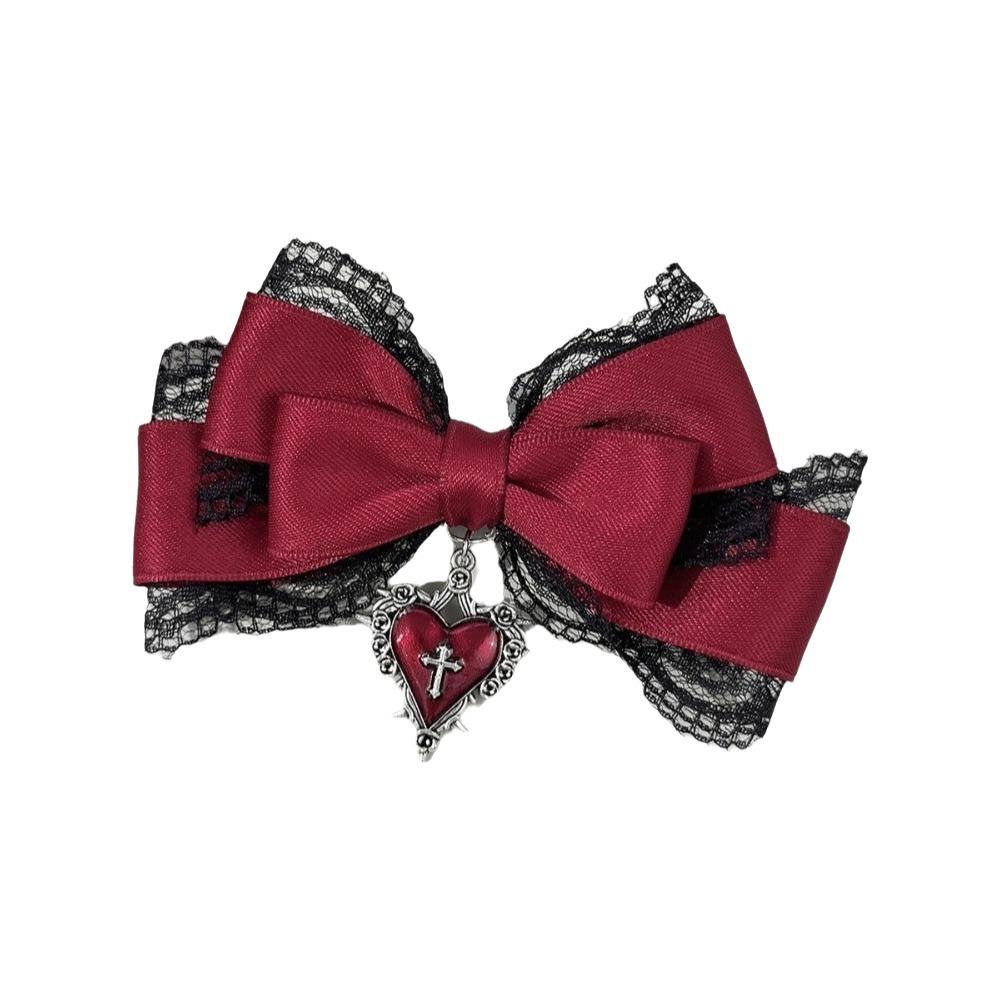 Ribbon Cute Duckbill Clip Gothic Hair Barrettes Sweet Bow Hair Clip Women