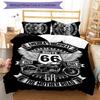 3pcs U.S. Route 66(0) pattern bedding set duvet cover set includes duvet cover &pillowcases, perfect all season bedroom decoration & gift