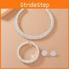 Fashionable Bridal Jewelry Set With Water Diamonds And Geometric Elements For Women