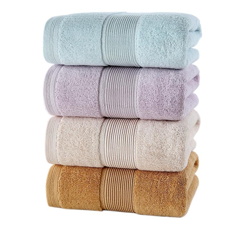 Manufacturer Sells Adult Thickened Wide Forged Bath Towels Made Pure Cotton Long-staple Solid Pattern Soft Absorbent for Hotel