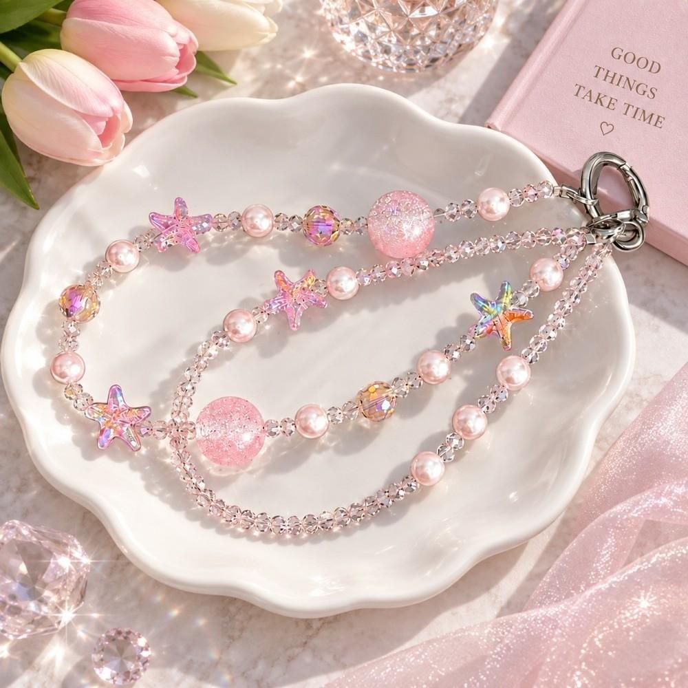 Beaded Phone Strap Starfish Phone Chain Bag Charm Key Chain Girls