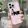 Amore-Любовь Итальянский Романтический Розовый Надпись Чехол для Телефона для iPhone 17 16 12 13 mini 11 14 15 Pro Max XR 78 Plus Силиконовая Крышка