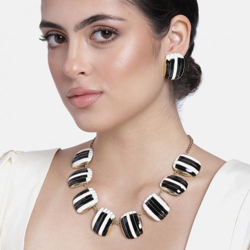 Estele Комплект ожерелья с позолотой и эмалью для женщин