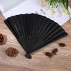 Black Silk Folding Fan Chinese Style Hand Held Bamboo Fans Ribs Home Party Decoration Dance Props Desktop Ornament Gifts