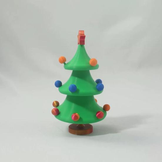 Танцующая мини-елка, 3D-печатная настольная елочная игрушка, вращающаяся игрушка-спиннер, настольная рождественская елка для домашнего офиса, декор