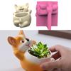 Creative Dog Planter Sturdy Silicone Mould Reusable Artistics Cement Cast Craft Supplies Accessory for Home and Garden