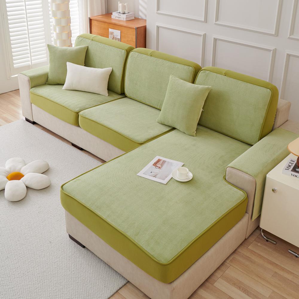 Чехол для дивана с узором «елочка» из молочного волокна, универсальная универсальная нескользящая подушка для дивана, универсальный чехол Four Seasons, ткань