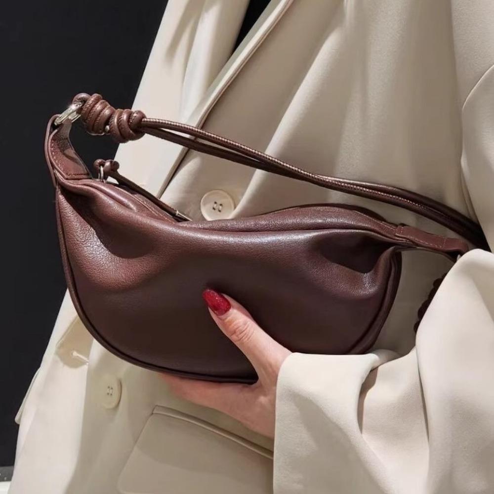 Новый стиль 2025 Кожа воловья Кожа Сумка в форме коровьего рога Новый стиль Минималистичный дизайн Натуральная кожа Мягкая текстура Универсальная Одноплечевая Сумка в форме лошадиного рога