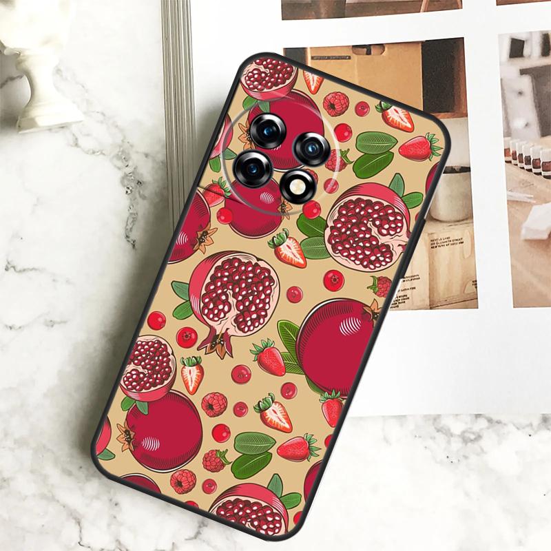 tropical pomegranate pattern Case For OnePlus 12R 12 11 9 10 Pro 10R 9R 8T 10T Nord CE 2 3 Lite 2T N10 N20 N30 CE4 Cover