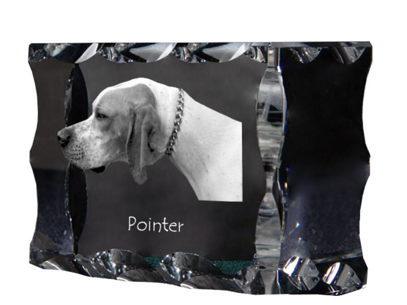 English Pointer I - crystal with a picture of a dog, glass statuette with a picture, unique frame with a picture from Art-Dog brand