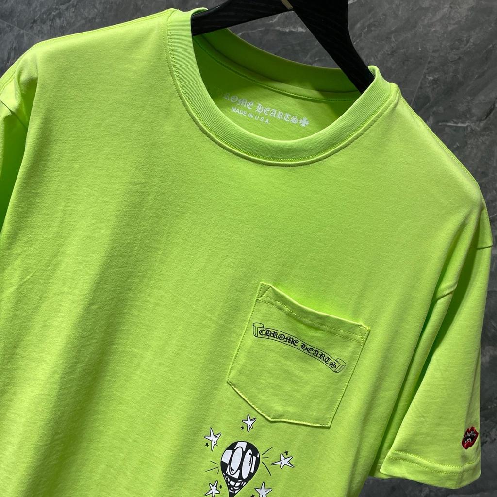 8562 CHROME HEARTS 2025 Лето Новая Высококачественный Хлопок Круглый Вырез Свободный Большой Размер Мужская и Женская Футболка Парная Футболка