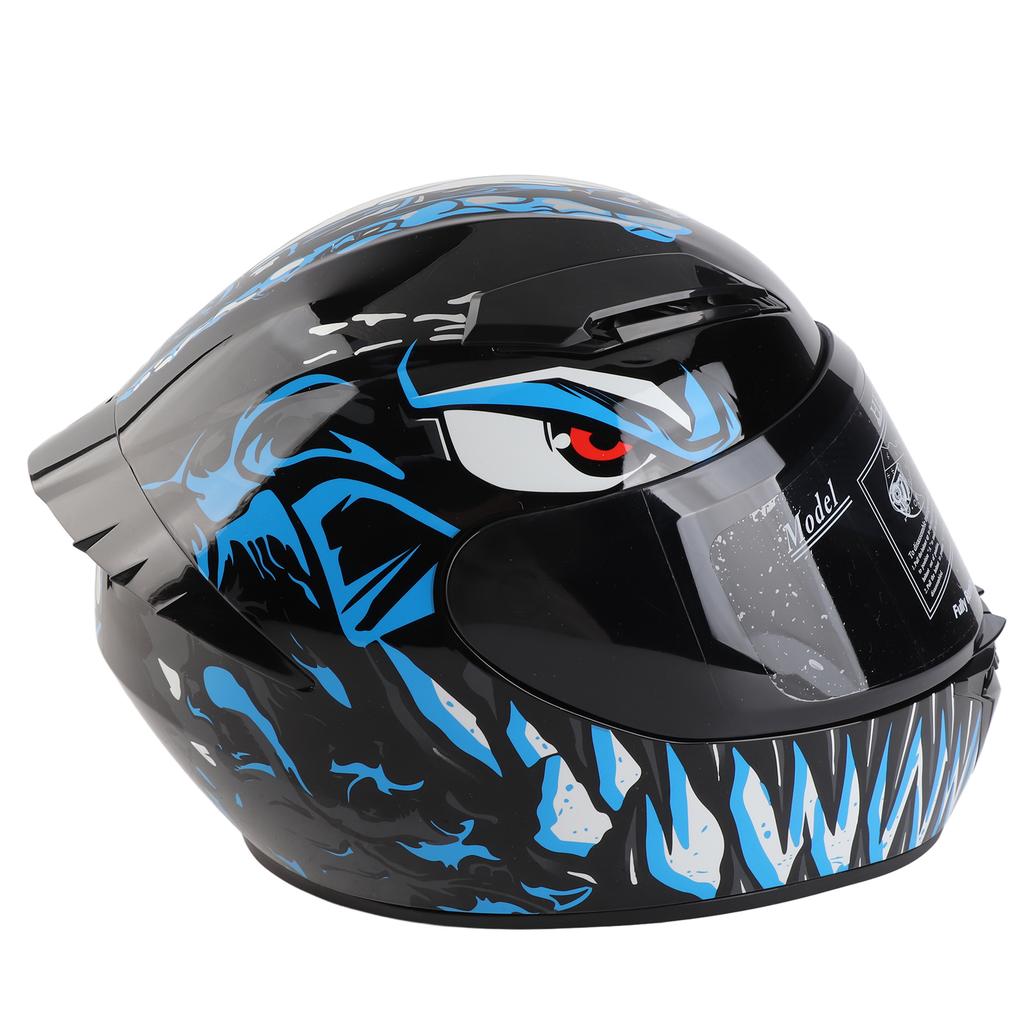 Full Face Motorcycle Helmet Street Bike Helmet for Men Women Unisex Good Breathability with Safety Buckle Blue L
