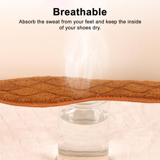 2 Pairs Fall Winter Shoe Insoles Thickened Warm Cozy Insoles for Men Women Cold Weather Foot