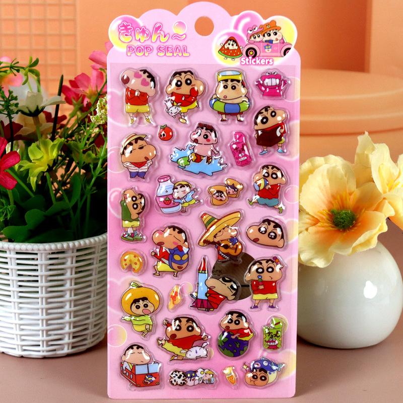New 3D Crayon Shin-chan Relief Stickers Mobile Phones Tablets Computer Headphones Notebooks Scrapbooks Decorative Anime Stickers