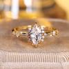 Marquise Cut Zircon Rings for Women Yellow Gold Color Jewelry Engagement Wedding Band Gifts