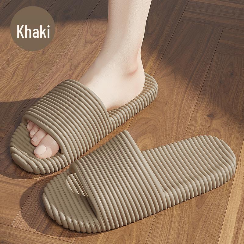 Unisex Striped Summer Bathroom Slippers - Non-Slip Indoor Footwear for Home, Hotel, or Guest Use