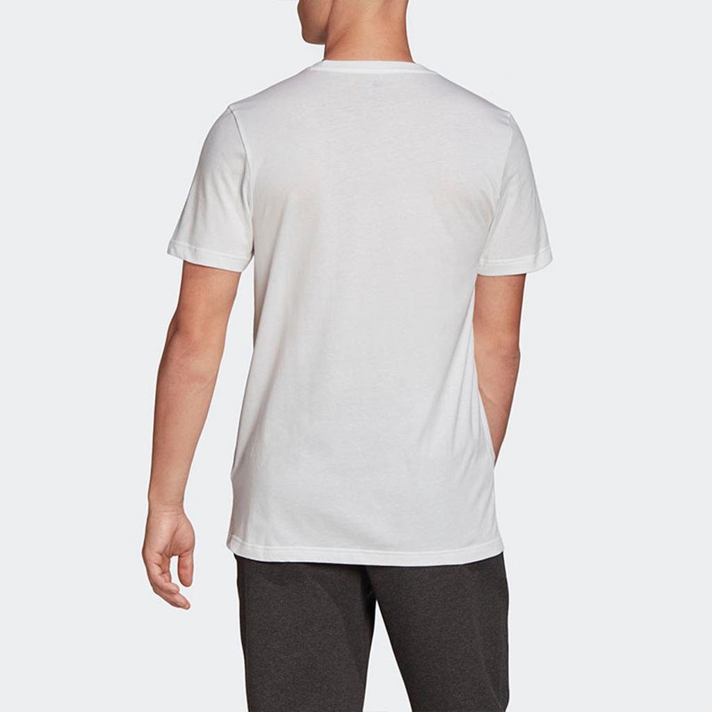 Adidas T Shirts Men's White Crew Neck Moderate Straight Fit FN1736