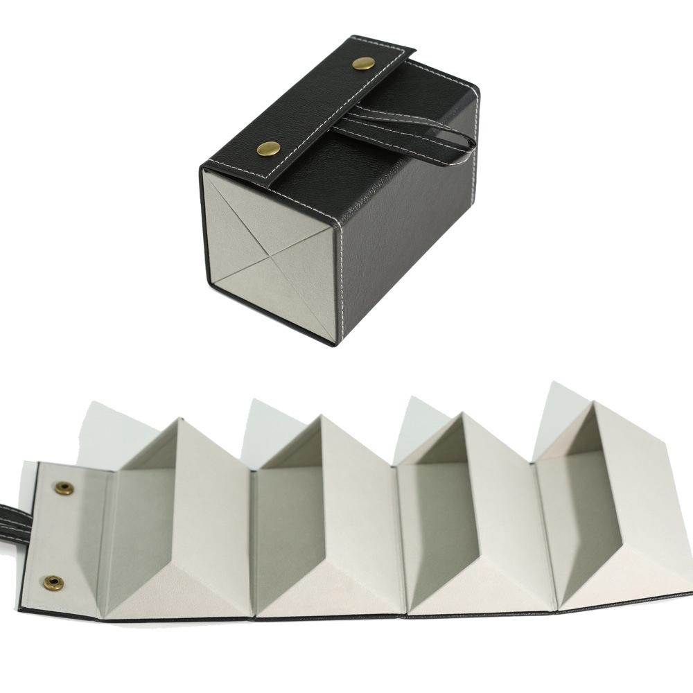 Leather Multi-Compartment Eyeglass & Sunglasses Storage Case, Portable & Foldable with Large Capacity