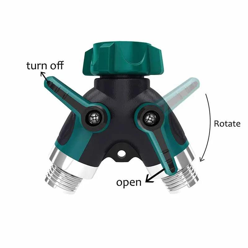 1PC EU Garden Faucet Y-shaped Watering Connector 3/4 Inch Bidirectional Garden Hose Distributor Y-shaped Two-way Splitter