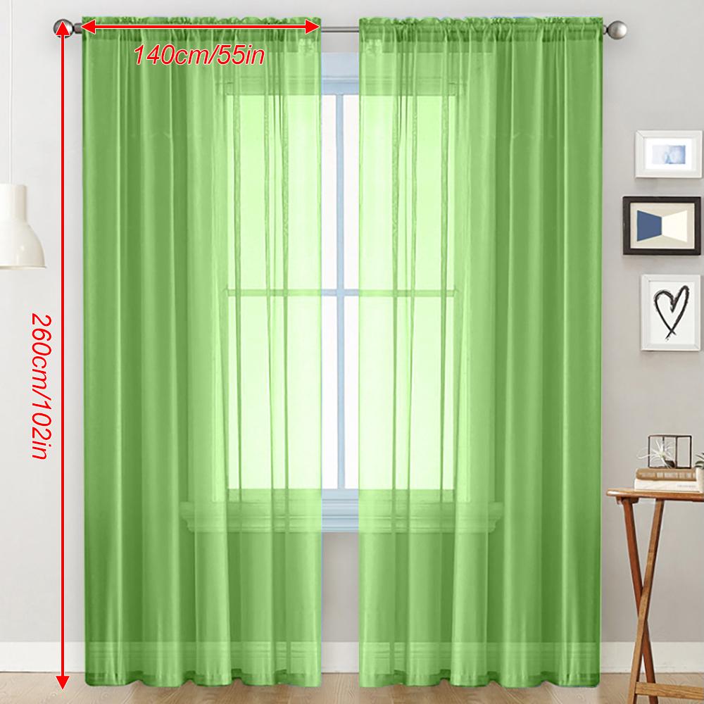 Прозрачные шторы для гостиной, карманные оконные шторы, панели для спальни, полупрозрачные шторы из вуали зеленого цвета