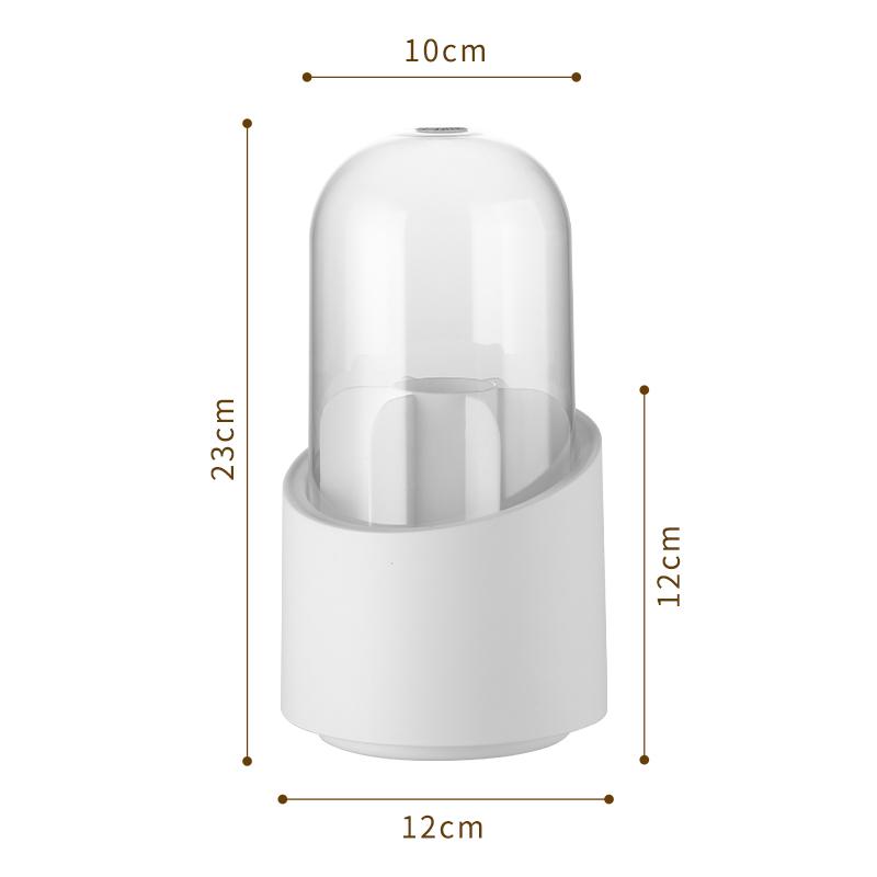 Rotating Makeup Brush Storage Box Portable Multifunction Dust Proof Desktop Organizer Lipstick Shadow Cosmetic Holder