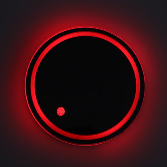 LED Car Cup Holder Light 7 Colors Light Up Cup Coaster USB Rechargeable Interior