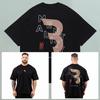 2025 100% Cotton Men's Fashion Letter Print High Quality T-shirt Fitness Street Wear Summer Casual O-neck Oversized Sports Top