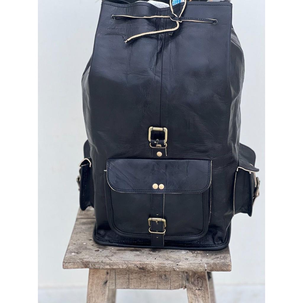 Кожаный рюкзак из натуральной кожи, рюкзак для ноутбука, черная мужская сумка для путешествий