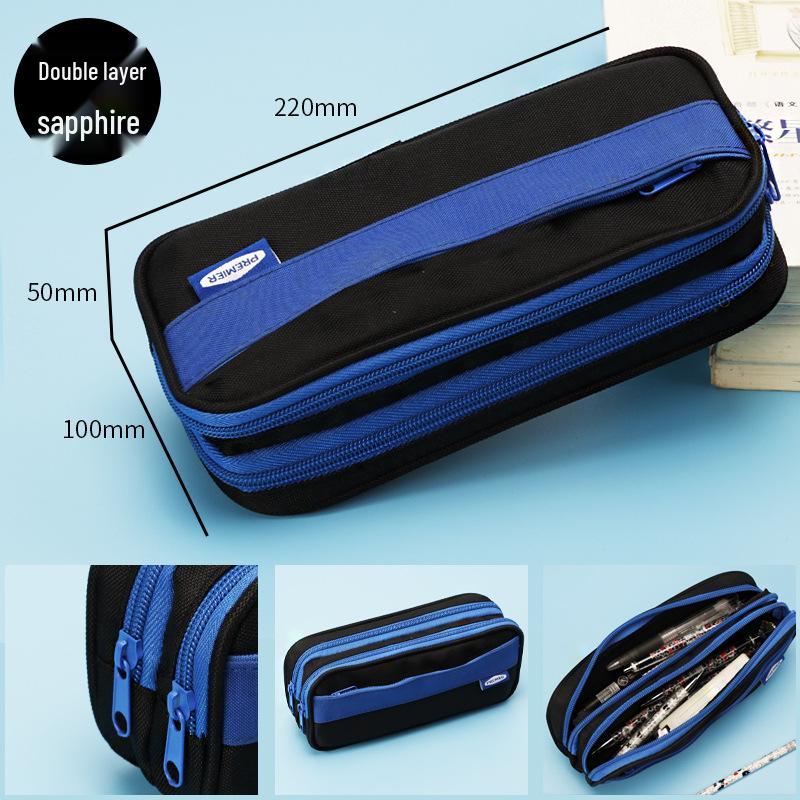 Минималистичный двухслойный пенал большой вместимости для учеников начальной школы - Дизайн, вдохновленный интернет-знаменитостями