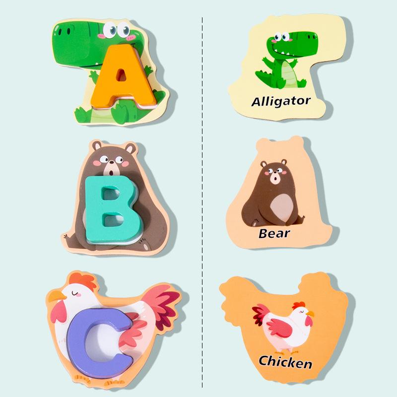 Монтессори Деревянные блоки для сопоставления букв алфавита: Развивающие игрушки-пазлы для детей в возрасте 2-6 лет.