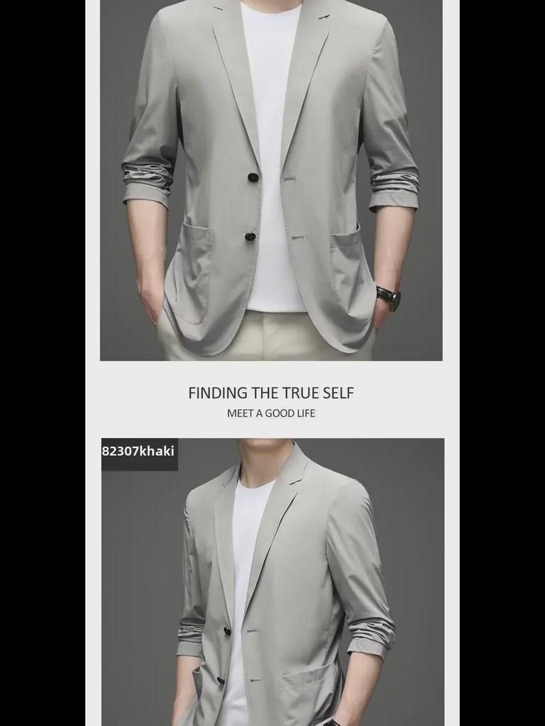 2024 Мужская ультратонкая куртка Ice Silk Sunscreen - Легкий повседневный блейзер на весну/лето