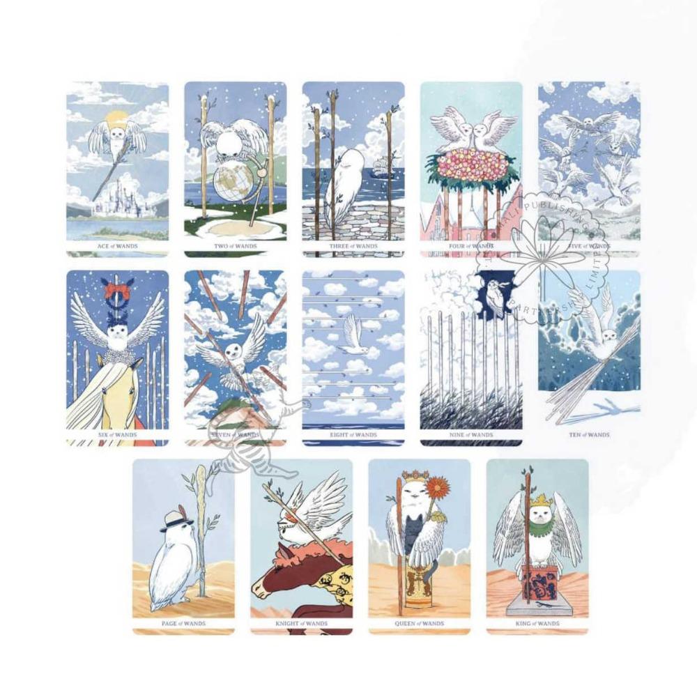 12*7 см Белое Таро Винни-причудливое руководство в виде совы для интуитивного чтения и самопознания с позолоченными краями, упакованное в жесткую коробку