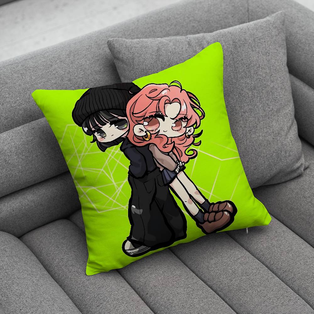 AAya Oosawa And MMitsuki Koga Print Pattern Sofa Cushion Cover Pillowcase Home Party Car Bedding