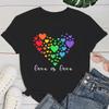 (Premium T-shirt)Women Fashion Summer T Shirts Lgbt Love Is Love Letter Print T-Shirts Female Short Sleeve Graphic Tee Casual T