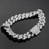 S925 Sterling Silver European and American Hip-hop Trendy Personalized Micro-inlaid Moissanite Cuban Bracelet for Boys