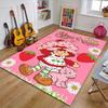 Princess Strawberry Design Area Rug Personalized Name- Non-Slip, Soft & Cozy Floor Mat for Living Room, Office - Indoor/Outdoor Carpet