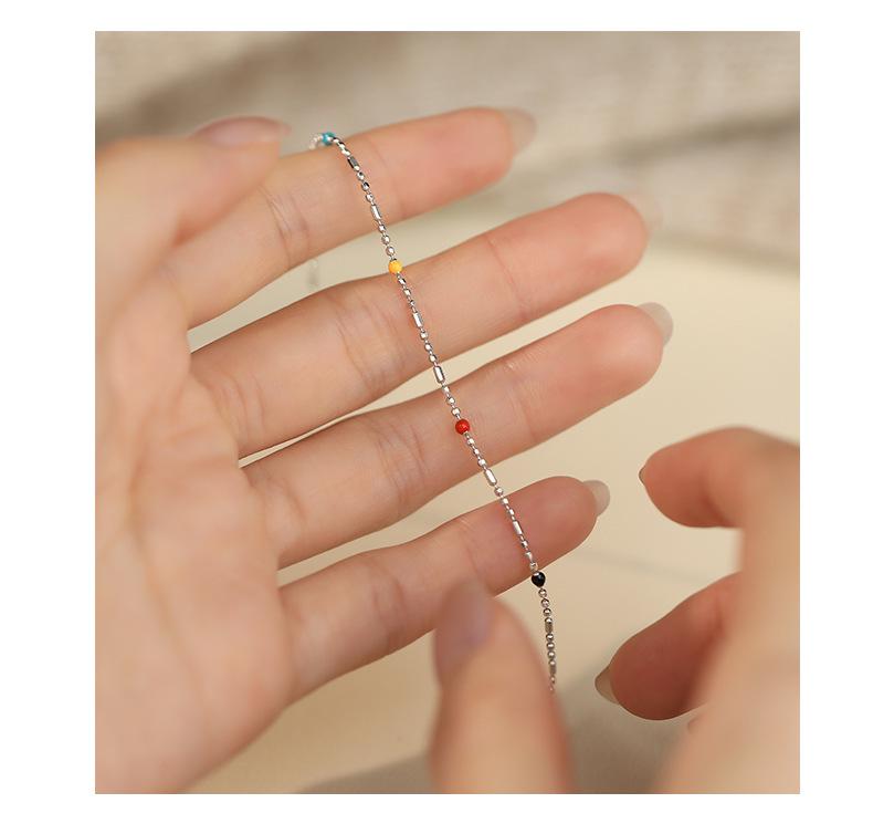 Браслет в корейском стиле из стерлингового серебра S925, минималистичный, цвета дофамина